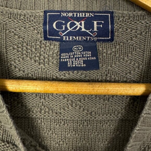 Vintage Northern Golf Elements Sweater Retro 90s Grandpa Knit - Picture 6 of 6